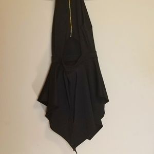 Mini black romper dress halter top